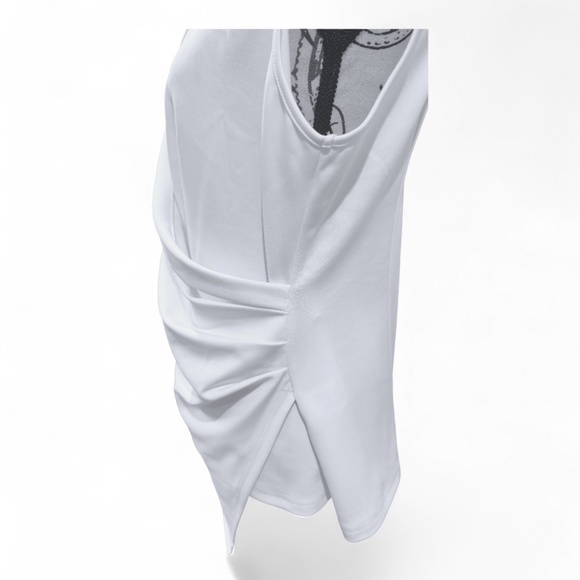 Grace Karin White Sleeveless Wrap V-Neck Asymmetrical Blouse – Size XL - Picture 2 of 9